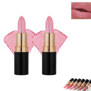 Decisivte Diamond Lip Gloss Glitter Lipstick,Tenddaily Compariston Diamond Lip Gloss Glitter Lipstick Waterproof Long-Lasting,Lightweight Hydrating Formula Metallic for Women (2*#01)
