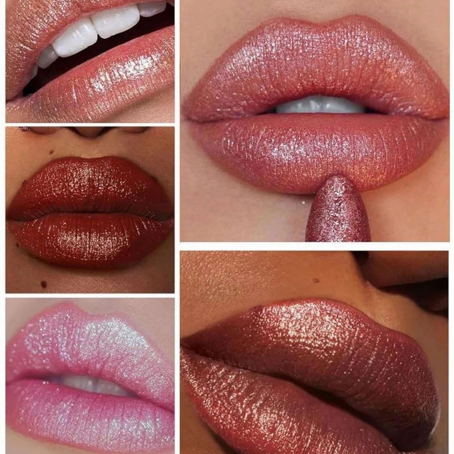 Decisivte Diamond Lip Gloss Glitter Lipstick,Tenddaily Compariston Diamond Lip Gloss Glitter Lipstick Waterproof Long-Lasting,Lightweight Hydrating Formula Metallic for Women (2*#03)