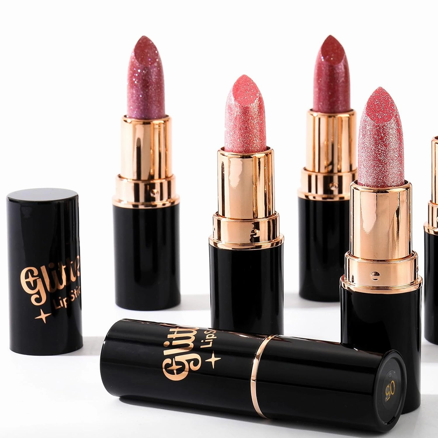 Decisivte Diamond Lip Gloss Glitter Lipstick,Tenddaily Compariston Diamond Lip Gloss Glitter Lipstick Waterproof Long-Lasting,Lightweight Hydrating Formula Metallic for Women (2*#03)