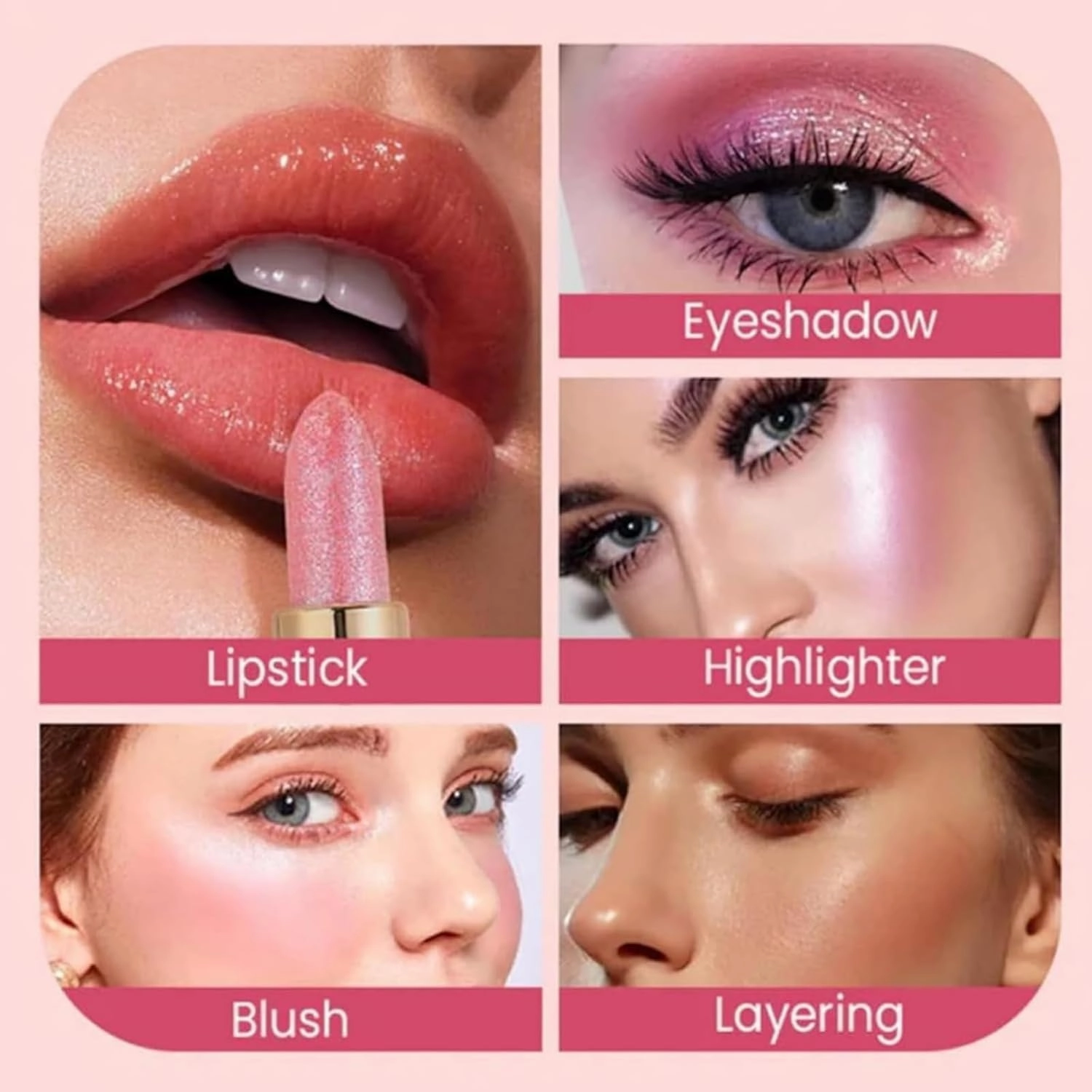 Decisivte Diamond Lip Gloss Glitter Lipstick,Tenddaily Compariston Diamond Lip Gloss Glitter Lipstick Waterproof Long-Lasting,Lightweight Hydrating Formula Metallic for Women (2*#03)