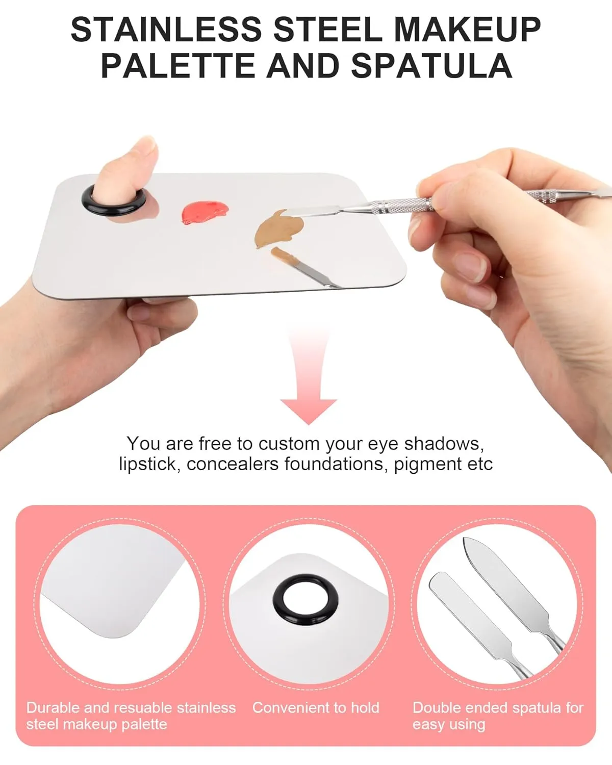 Disposable Makeup Applicators Kit, Includes Disposable Mascara Wands Eyeliner Brushes Eyeshadow Lip Applicators with Organizer Box Powder Puffs Mixing Palette Makeup Tools 10.85 * 7.5 * 3.10