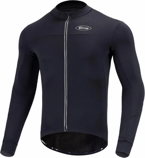Dooy Men's Cycling Bike Jersey Thermal Biking Shirt Long Sleeve Bicycle Shirts with Full Zipper and Rear Pockets