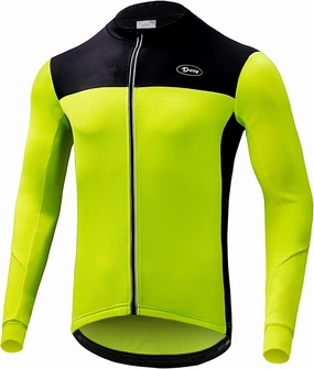 Dooy Men's Cycling Bike Jersey Thermal Biking Shirt Long Sleeve Bicycle Shirts with Full Zipper and Rear Pockets