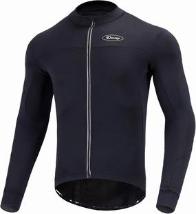 Dooy Men's Cycling Bike Jersey Thermal Biking Shirt Long Sleeve Bicycle Shirts with Full Zipper and Rear Pockets