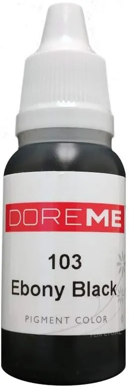 DOREME Permanent Makeup Pigment Ink Ebony Black Eyebrow Brow Eyeliner Black Tattoo Micro Cosmetic Micropigmention