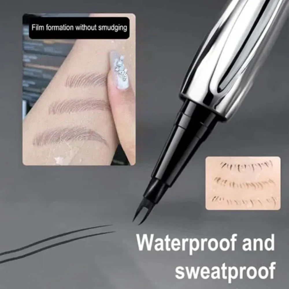 Double Tip Lower Eyelash Pencil,2024 New 3D Waterproof 2 Tip Eyelash Pen Eye Liner Liquid Eyeliner,Dual Pronged Bottom Eyelashes Pen Waterproof Liquid Eyeliner for Natural Eye Makeup (3PCS)