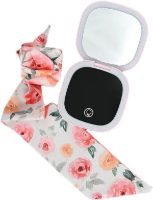 Dual-Side Illuminating Beauty Mirror - 1X/5X LED Makeup & Grooming Hand Compact with Touch Control, Memory Function, Long-Lasting Charge for Flawless Detail Work