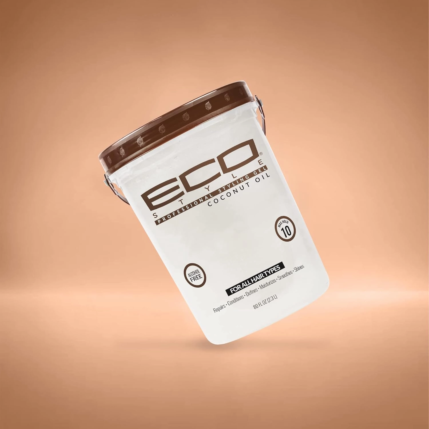 Eco Style Coconut Oil Styling Gel - Adds Luster and Moisturizes Hair - Weightless Styling and Superior Hold - Prevents Breakage and Split Ends - Promotes Scalp Health - Ideal for all Hair - 80 oz