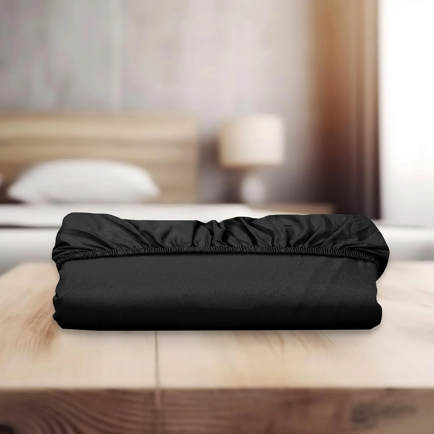 Elegant Comfort Super Soft 1-Piece Single Extra Deep Pocket 1500 Premium Hotel Quality Microfiber Fitted Sheet for High Mattress up to 21" inch with Double Sided Smart Pockets, King, Black