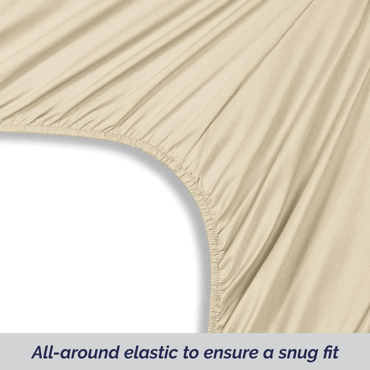 Elegant Comfort Super Soft 1-Piece Single Extra Deep Pocket 1500 Premium Hotel Quality Microfiber Fitted Sheet for High Mattress up to 21" inch with Double Sided Smart Pockets, King, Cream