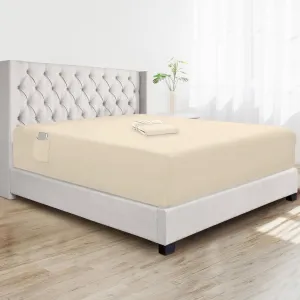 Elegant Comfort Super Soft 1-Piece Single Extra Deep Pocket 1500 Premium Hotel Quality Microfiber Fitted Sheet for High Mattress up to 21" inch with Double Sided Smart Pockets, King, Cream
