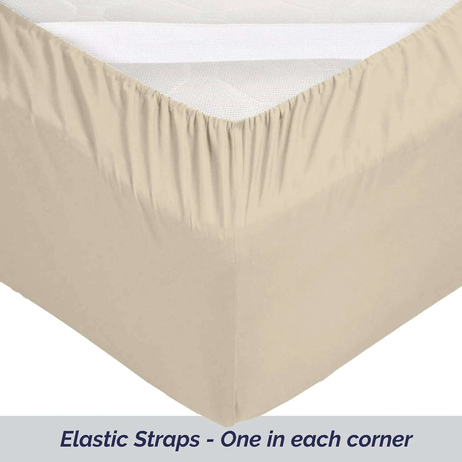 Elegant Comfort Super Soft 1-Piece Single Extra Deep Pocket 1500 Premium Hotel Quality Microfiber Fitted Sheet for High Mattress up to 21" inch with Double Sided Smart Pockets, King, Cream