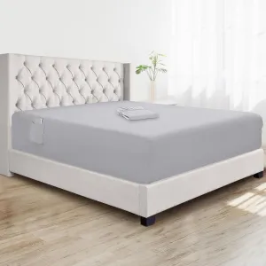 Elegant Comfort Super Soft 1-Piece Single Extra Deep Pocket 1500 Premium Hotel Quality Microfiber Fitted Sheet for High Mattress up to 21" inch with Double Sided Smart Pockets, King, Silver
