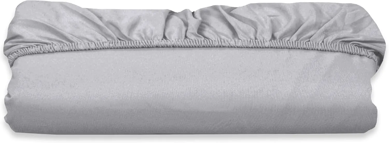Elegant Comfort Super Soft 1-Piece Single Extra Deep Pocket 1500 Premium Hotel Quality Microfiber Fitted Sheet for High Mattress up to 21" inch with Double Sided Smart Pockets, King, Silver