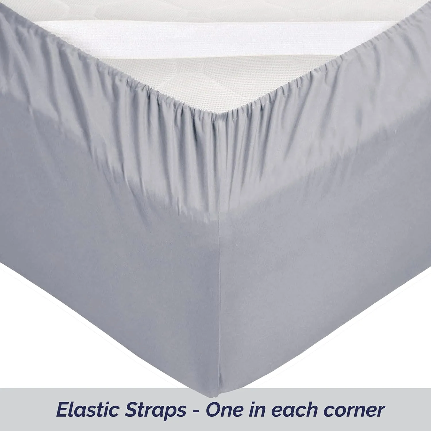 Elegant Comfort Super Soft 1-Piece Single Extra Deep Pocket 1500 Premium Hotel Quality Microfiber Fitted Sheet for High Mattress up to 21" inch with Double Sided Smart Pockets, King, Silver