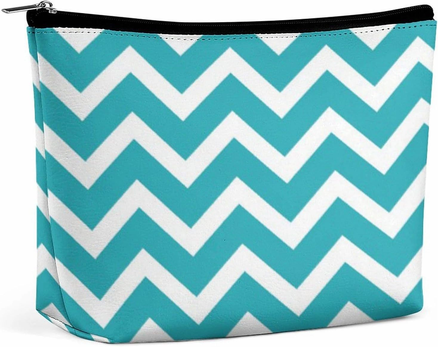 Elegant Makeup Bag, Chevron Stripes Pattern Cosmetic Bag Large Capacity Pouch Portable Organizer for Men & Women