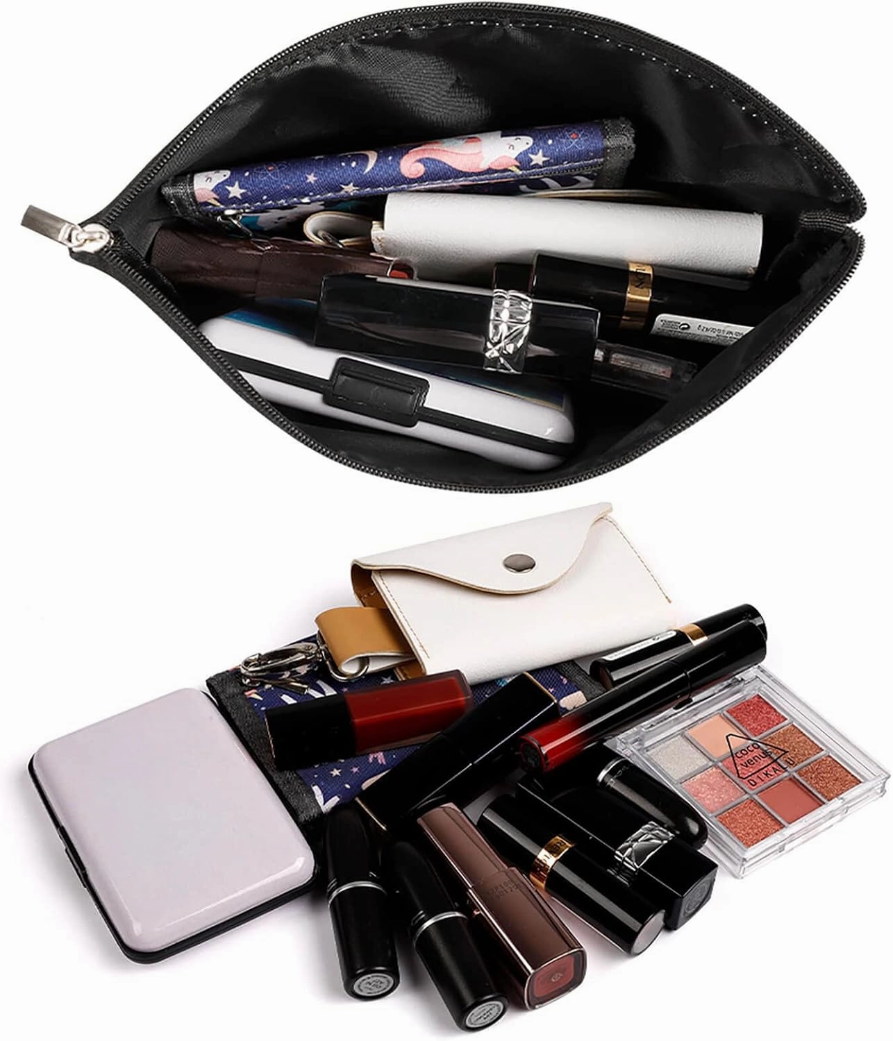 Elegant Makeup Bag, Chevron Stripes Pattern Cosmetic Bag Large Capacity Pouch Portable Organizer for Men & Women