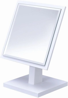 Elegant Vanity Make-Up Mirror for Daily Indulgence, Design on a Pedestal, White Finish