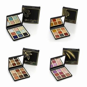 Eleman Beauty The Elements Palette Boxset - 9 Ultra Pigmented Matte, Metallic & Reflective Eyeshadow Shades - Long-Lasting, Creamy Soft Texture, Wet or Dry Application, Rich Color Payoff