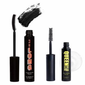 Elizabeth Mott - It's So Long Lengthening Mascara (Black) and Queen of the Fill Clear Sculpting Brow Gel (2-Pack Bundle)