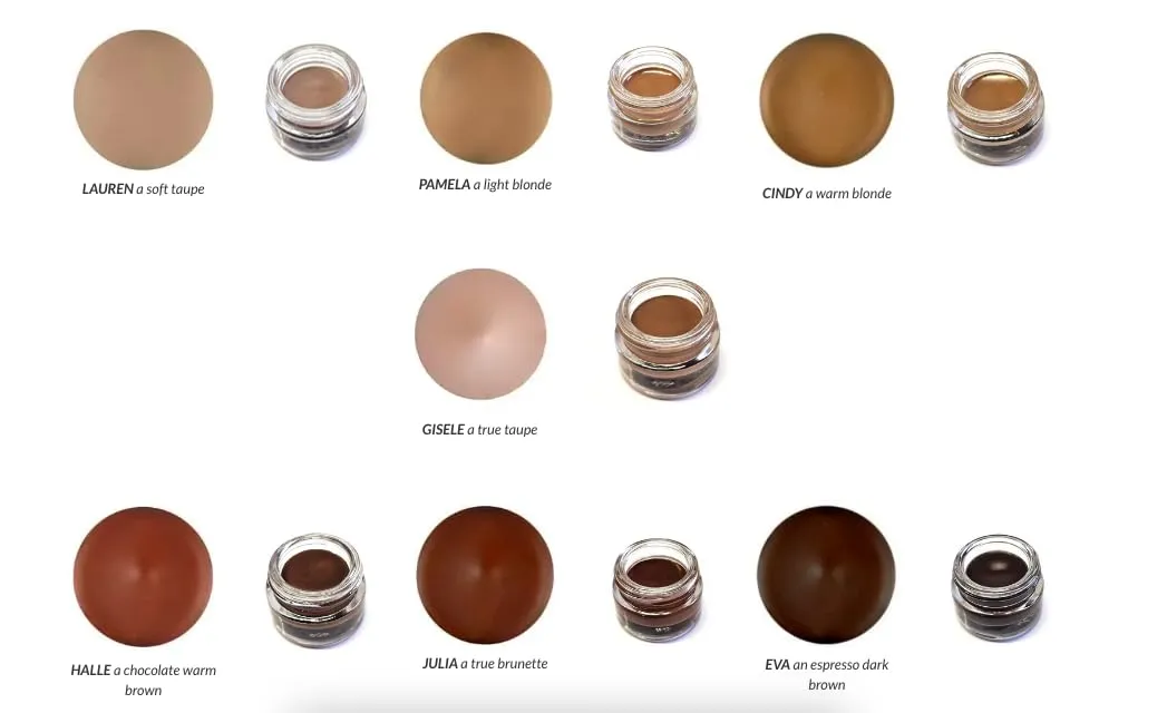 elke WONDERBROW COLORED BROW WAX paraben free colors, defines long lasting hold, water resistant mineral based cream to powder wax (Gisele)