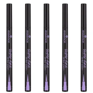 essence | Superfine Liner Pen (Pack of 5) | Ultra-fine Brush Tip for Precise Eyeliner| Longlasting, Deep Black Color | Vegan, Cruelty Free & Paraben Free