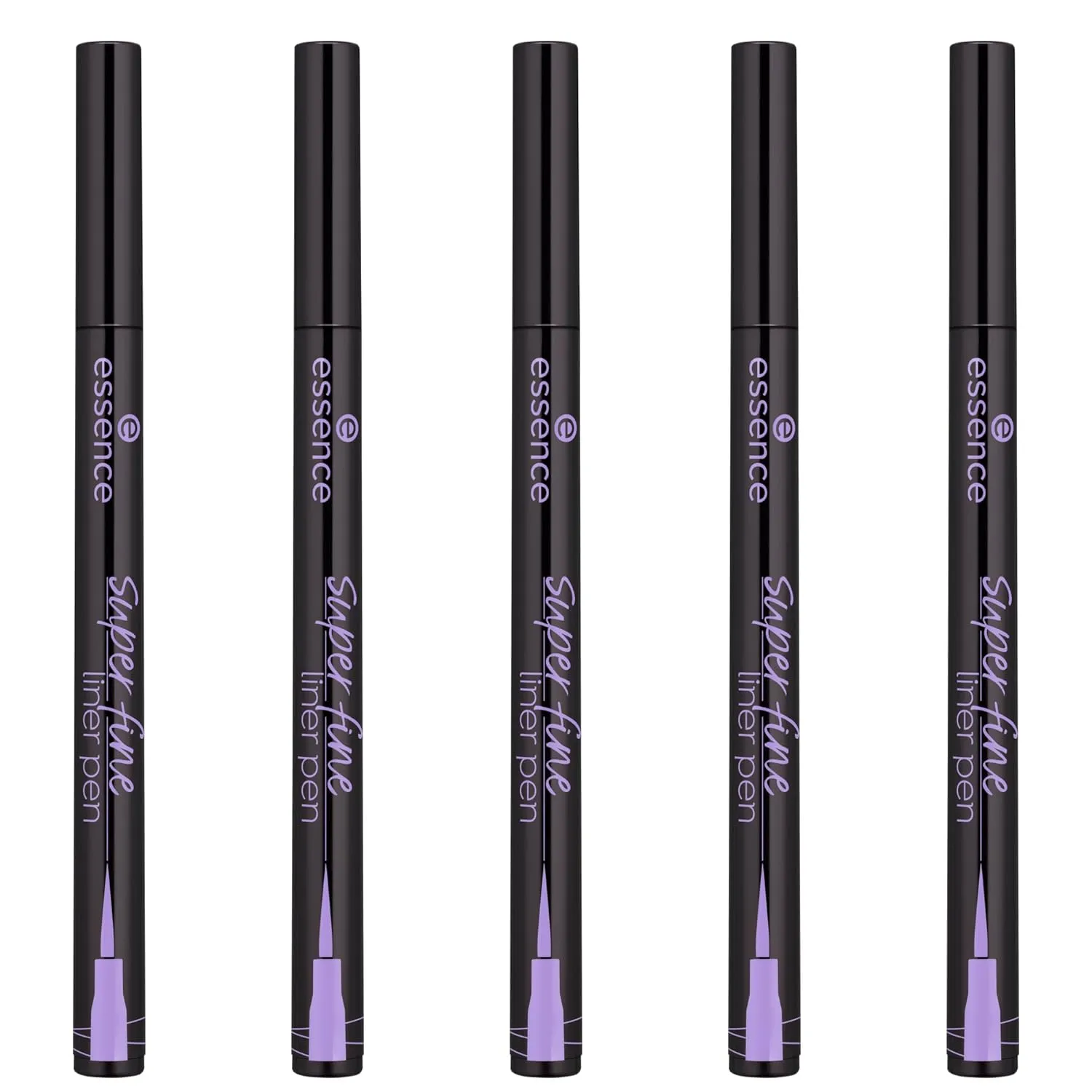 essence | Superfine Liner Pen (Pack of 5) | Ultra-fine Brush Tip for Precise Eyeliner| Longlasting, Deep Black Color | Vegan, Cruelty Free & Paraben Free