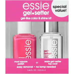 essie Gel Couture Nail Polish Kit, Hot Pink Nail Polish   Top Coat, Mod Squad, 0.46 oz each