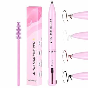 Eternaljoymart Eyebrow Pen, 4 in 1 Makeup Pen, Eyeliner, Brow Liner, Lip Liner & Eyebrow Pencil, Waterproof Highlighter Long-Lasting, Multifunction Face Beauty Pencil for Woman (01#)