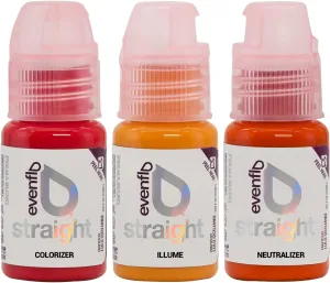 Evenflo Colours - Lip Color Correction 3-Product Tattoo Kit - Natural-Looking Makeup Kit of Microblading Ink to Enhance Lip Color - Lip Tattoo Set with Neutralizer, Illume & Colorizer (0.5 oz Each)