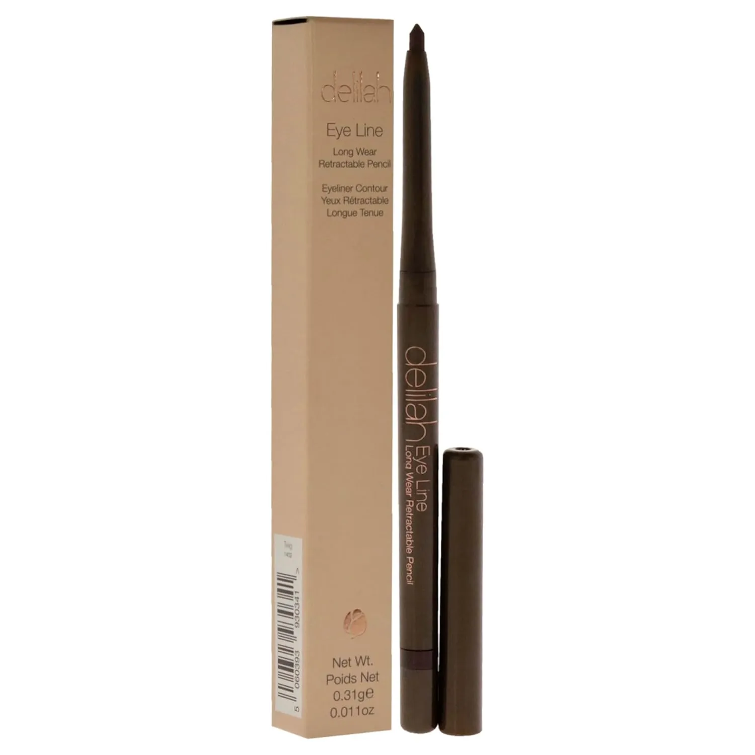 Eye Line Long Wear Retractable Pencil - Waterproof Crayon Brown Eyeliner Contour with Built-In Sharpener For Precise Application - Nonfading, Smudgeproof, Super-Soft - Cruelty No -0.011 Oz