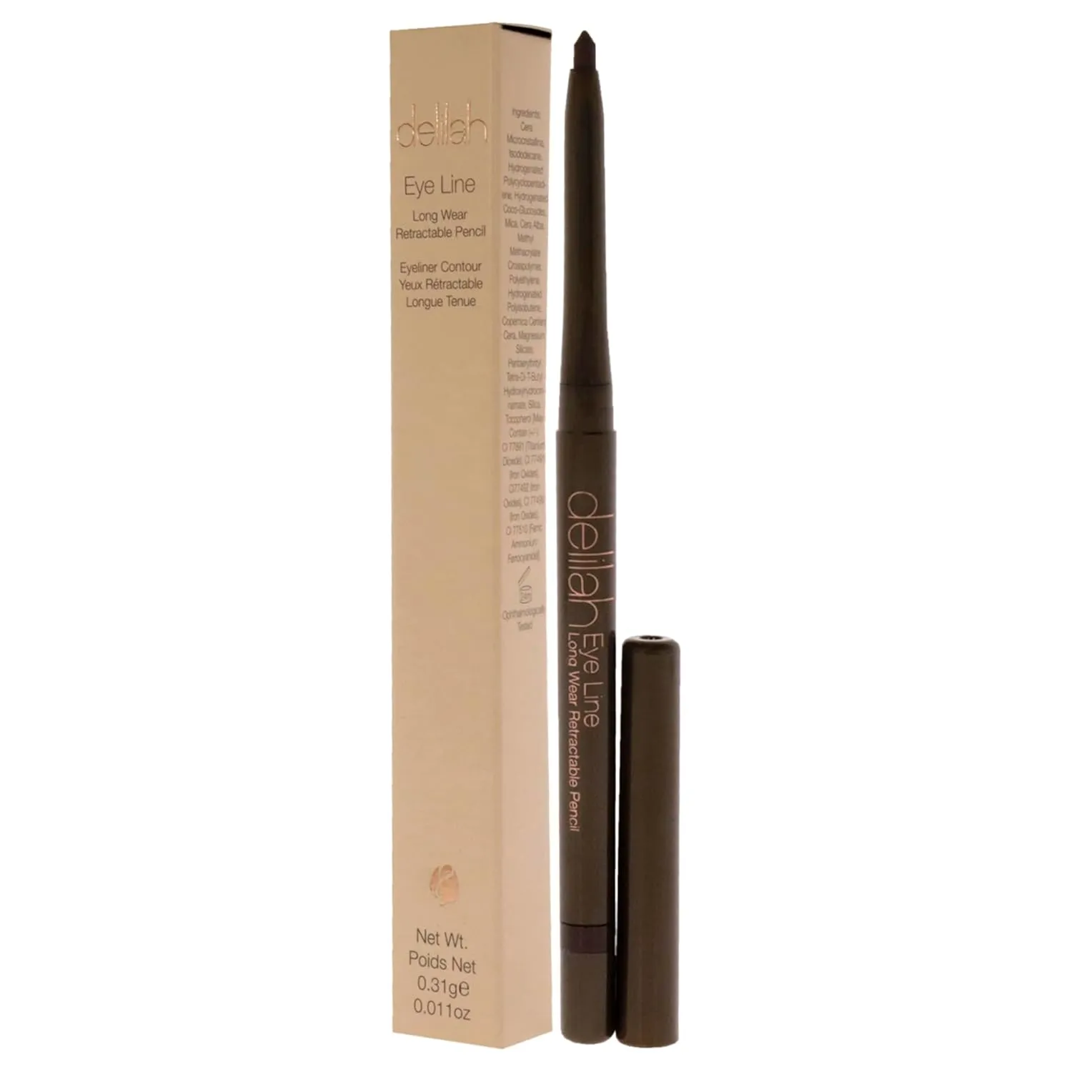 Eye Line Long Wear Retractable Pencil - Waterproof Crayon Brown Eyeliner Contour with Built-In Sharpener For Precise Application - Nonfading, Smudgeproof, Super-Soft - Cruelty No -0.011 Oz