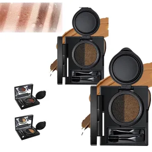 Eyebrow and eyeliner gel with stamp,with double-ended brush,Multi-functional Double-Headed Eyeliner Stamp,Double Color Eyebrow Cream Waterproof,waterproof and anti-smudge