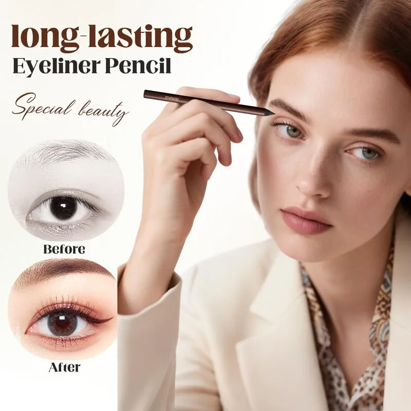 Eyeliner Pencil Waterproof, 24 Hr Waterproof Eyeliner Duo Sharpenable Eye Pencil, No Smudging, Fading, 2 in 1 Eye Liner and Eyebrow Pencils, Smooth and Easy to Color (7pcs)
