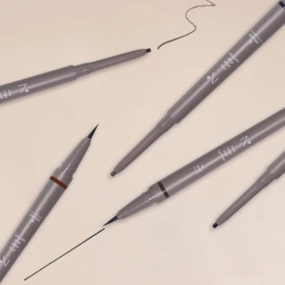 Eyeliner Slim Edge Dual-Tip (01 black) | Smudge/Water Proof, High Pigmented, Long Lasting Liquid and Pencil Eye Liner