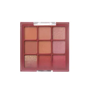 Eyeshadow Palette [0.8g × 9 pans] – Matte & Glitter Shades | Smooth Blend | Everyday to Glam Looks (01 Pink Gold)