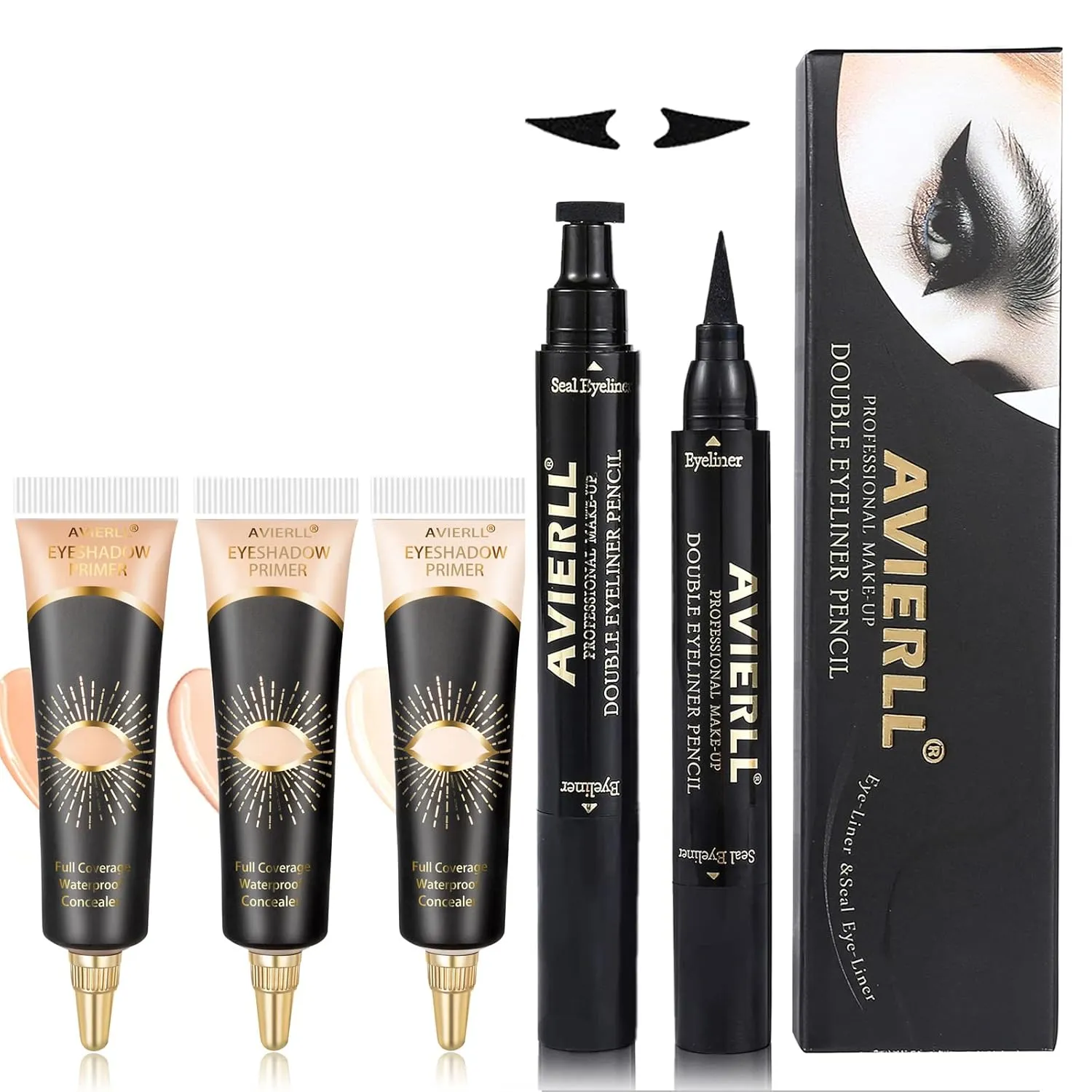 Eyeshadow Primer-3Pens Eye Primer,Makeup Primer Long Lasting Cream Eyeshadow Base,Primer Face Makeup,Full Coverage Waterproof Concealer 3 Colors -0.40 fl oz (IVORY MEDIUM WHEAT)…