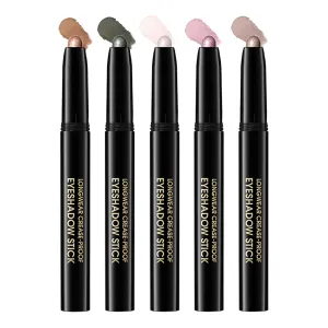 Eyeshadow Stick, Shimmer and Matte Cream Eye Shadow Brightener Sticks Eyeliner Pencil Crayon, Waterproof Long Lasting Eye Highlighter Stick Makeup,0.056 Oz(Shimmer)