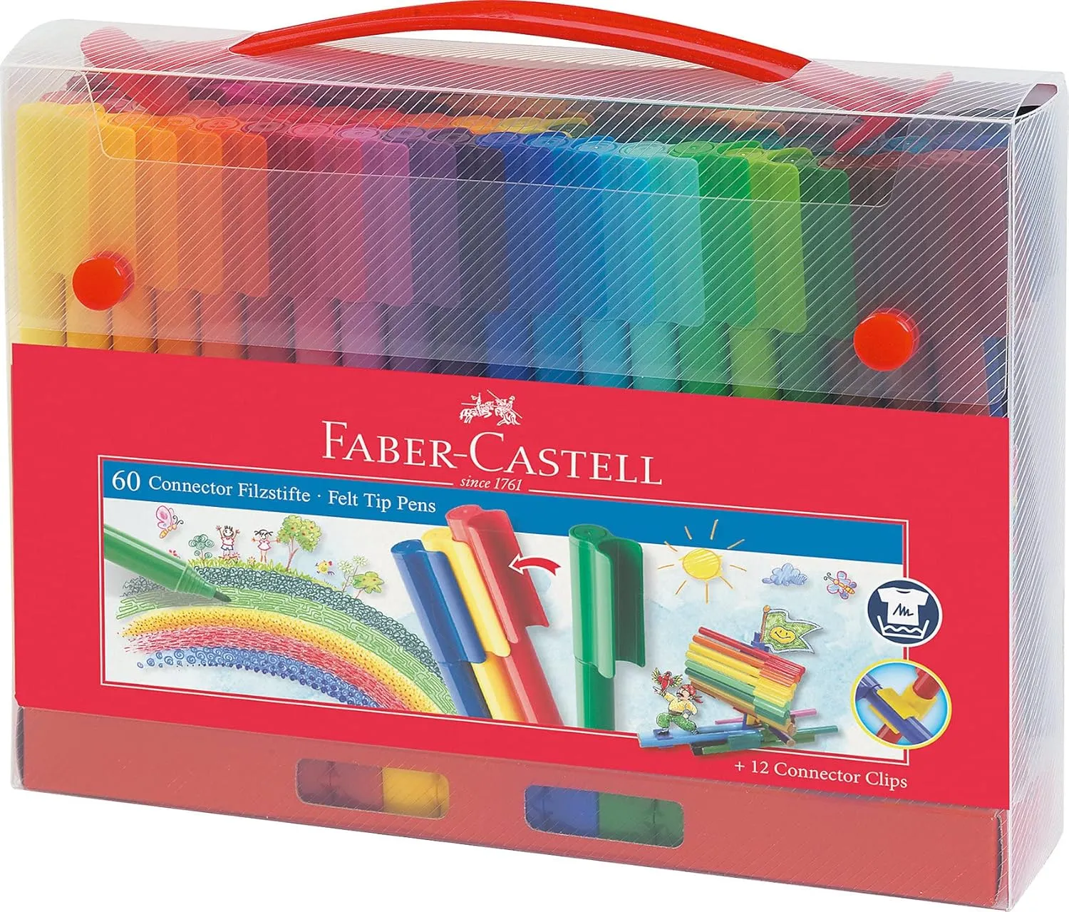 Faber-Castell 155560 Felt-Tip Pen Connector in Case 60 Pieces