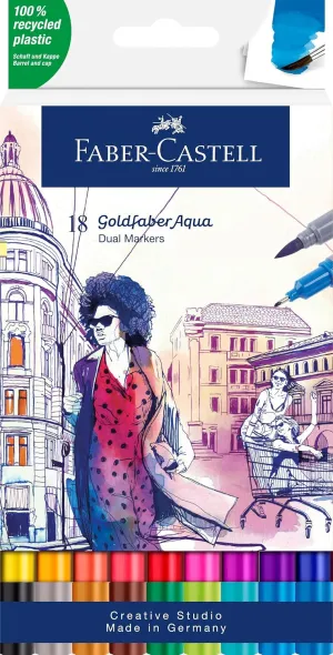 Faber-Castell Goldfaber Aqua Dual Marker - Wallet of 18