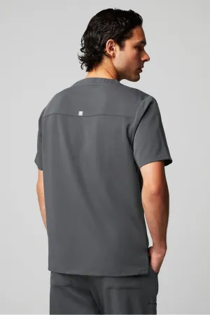 Fabletics Men's Helix 1-Pocket Scrub Top - MotionTech, Wrinkle-Resist, Chest Pocket, Anti-Shrink, Semi-Slim Fit