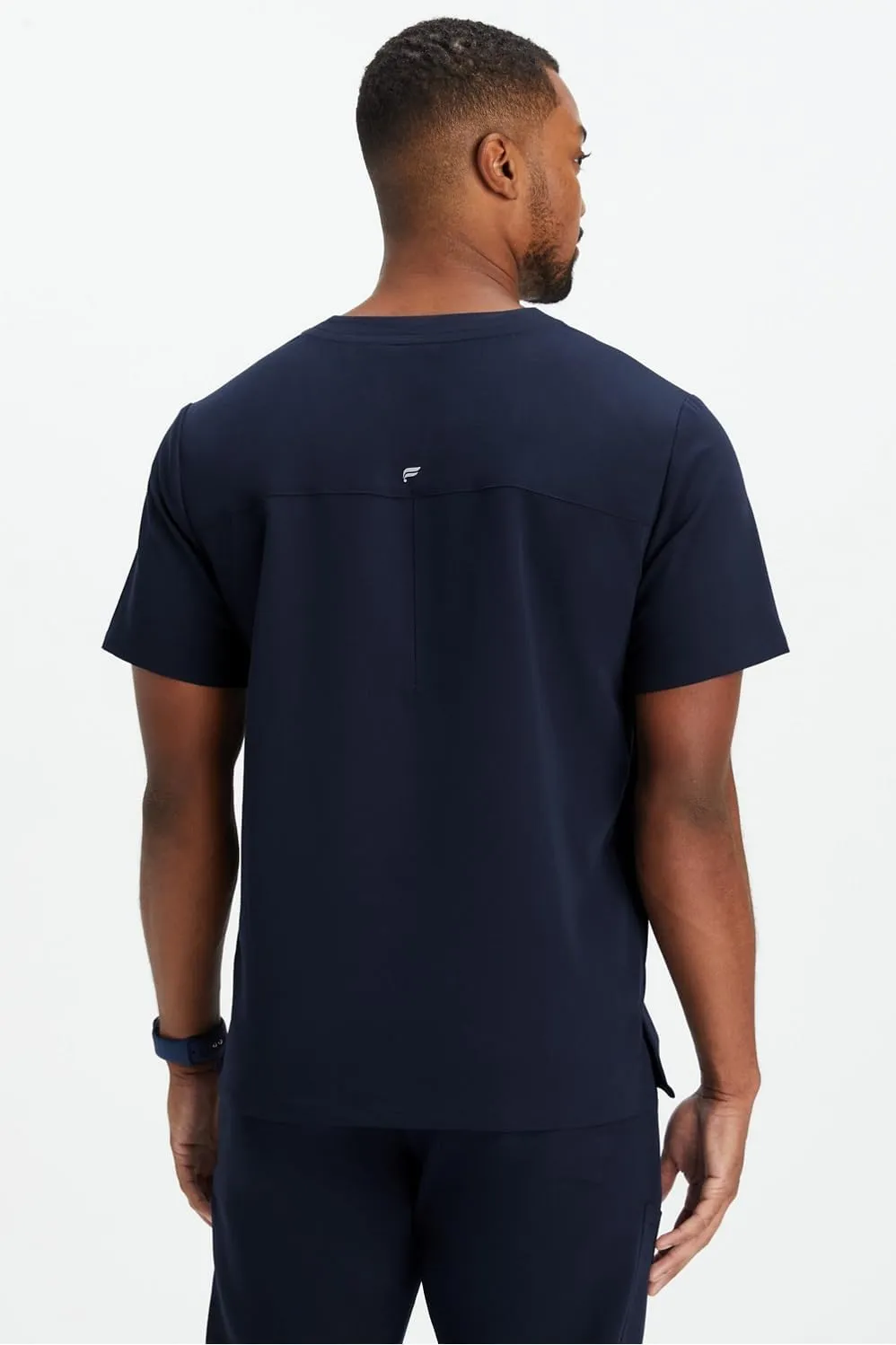 Fabletics Men's Helix 1-Pocket Scrub Top - MotionTech, Wrinkle-Resist, Chest Pocket, Anti-Shrink, Semi-Slim Fit