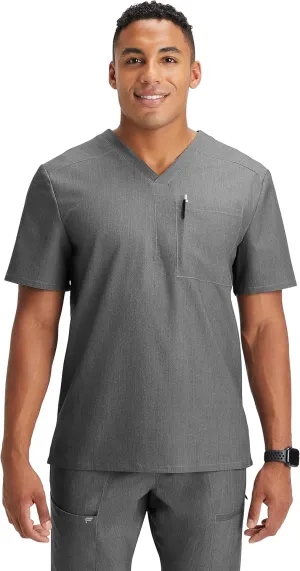 Fabletics Men's Helix 1-Pocket Scrub Top - MotionTech, Wrinkle-Resist, Chest Pocket, Anti-Shrink, Semi-Slim Fit