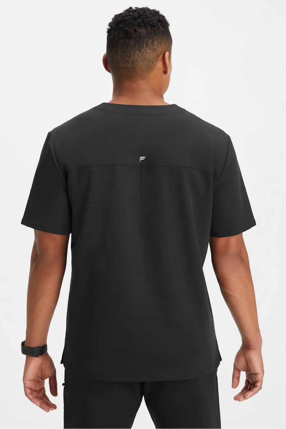 Fabletics Men's Helix 1-Pocket Scrub Top - MotionTech, Wrinkle-Resist, Chest Pocket, Anti-Shrink, Semi-Slim Fit