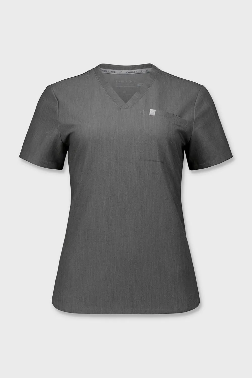Fabletics Women's Vital 1-Pocket Scrub Top - MotionTech, Wrinkle-Resist, Chest Pocket, Anti-Shrink, Semi-Slim Fit