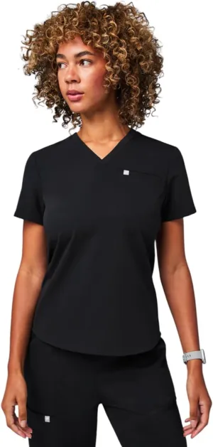 Fabletics Women's Vital 1-Pocket Scrub Top - MotionTech, Wrinkle-Resist, Chest Pocket, Anti-Shrink, Semi-Slim Fit