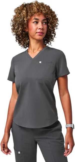 Fabletics Women's Vital 1-Pocket Scrub Top - MotionTech, Wrinkle-Resist, Chest Pocket, Anti-Shrink, Semi-Slim Fit