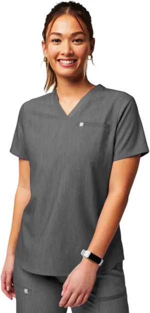 Fabletics Women's Vital 1-Pocket Scrub Top - MotionTech, Wrinkle-Resist, Chest Pocket, Anti-Shrink, Semi-Slim Fit