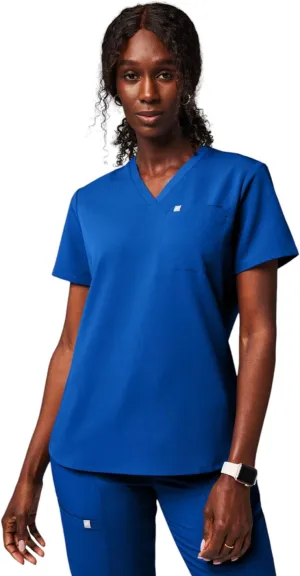 Fabletics Women's Vital 1-Pocket Scrub Top - MotionTech, Wrinkle-Resist, Chest Pocket, Anti-Shrink, Semi-Slim Fit