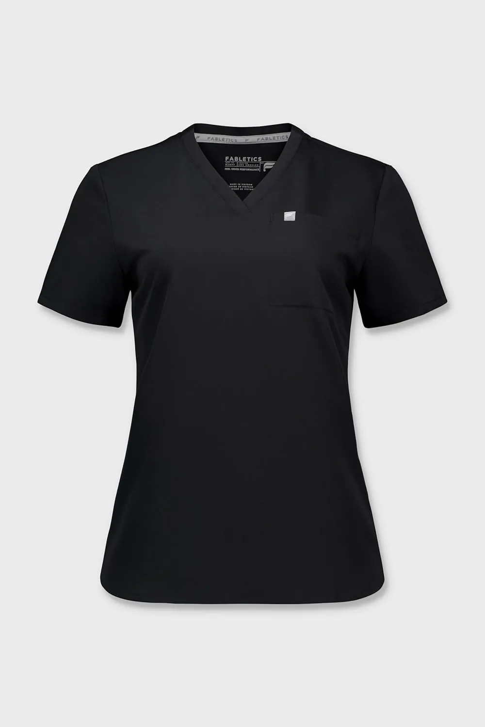 Fabletics Women's Vital 1-Pocket Scrub Top - MotionTech, Wrinkle-Resist, Chest Pocket, Anti-Shrink, Semi-Slim Fit